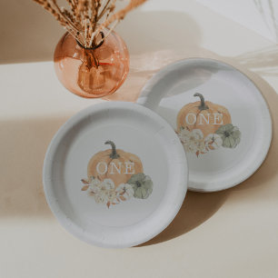 Prato De Papel Primeiro aniversario de abóbora