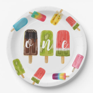 Prato De Papel Primeiro aniversario de aniversário Pop do Rainbow