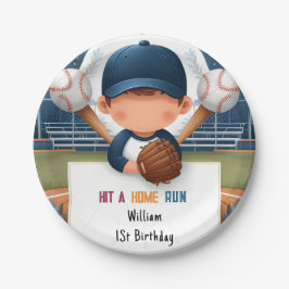 Prato De Papel Primeiro aniversario de Baseball da Equipe de Jogo