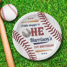 Prato De Papel Primeiro aniversario de beisebol para rapazes