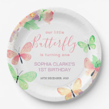Primeiro aniversario de Borboleta Floral Elegante