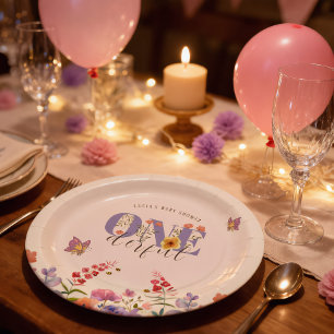 Prato De Papel Primeiro aniversario de Borboleta Maravilhosa de F