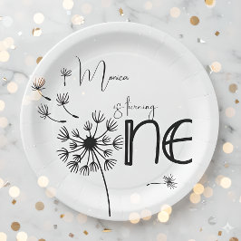 Prato De Papel Primeiro aniversário de Dandelion