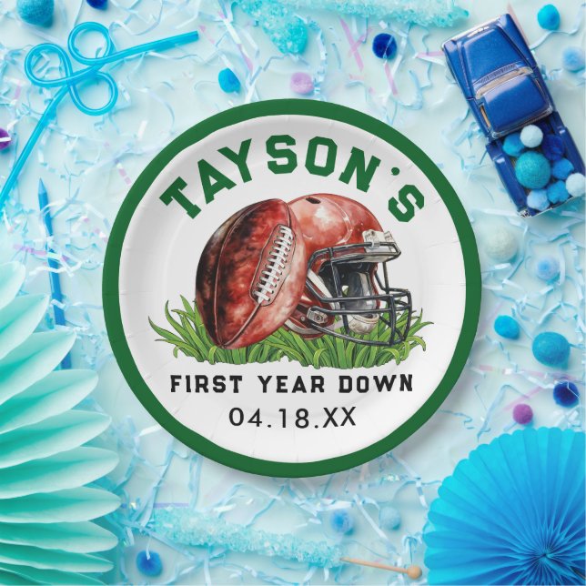 Prato De Papel Primeiro aniversario De Futebol No Primeiro Ano (Festa)