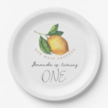 Primeiro aniversario de limão de citrinos de aquar