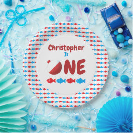 Prato De Papel Primeiro aniversario de pesca