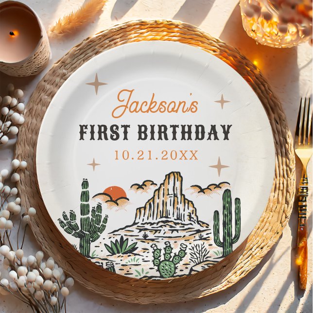 Prato De Papel Primeiro aniversario de Rodeio do Deserto de Vinta (Criador carregado)