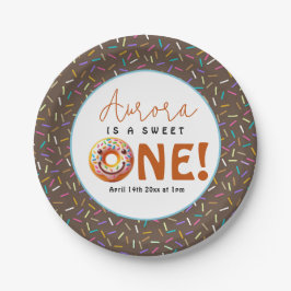 Prato De Papel Primeiro aniversario de rosquinhas bonitinho de um