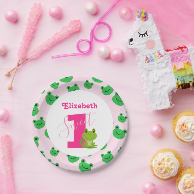 Prato De Papel primeiro aniversario de sapo, bebê alimenta papel (Festa)