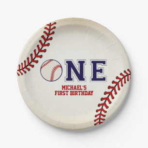 Prato De Papel Primeiro aniversário do basebol