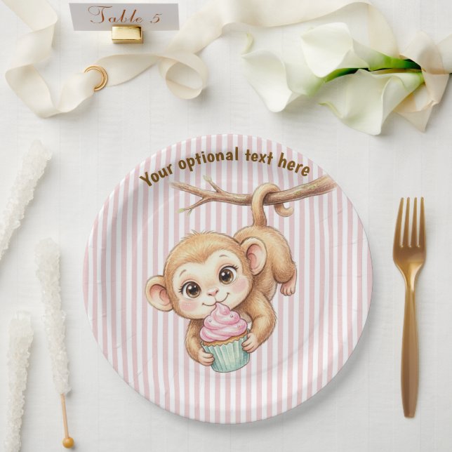 Prato De Papel Primeiro Aniversário do Macaquinho (Casamento)