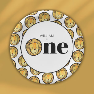Prato De Papel Primeiro aniversario Wild One Lion Boys