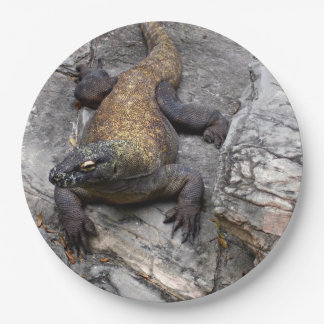 Prato De Papel Primeiro Plano da Natureza do Dragão de Komodo
