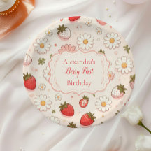 Primeiro primeiro aniversario de Morango Rosa