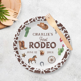 Prato De Papel Primeiro primeiro aniversario Rodeo Western Boy