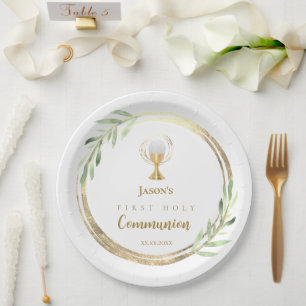 Prato De Papel Primeiro Sagrado Círculo ouro da Comunidade Folhas