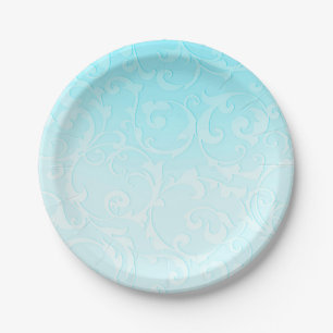 Prato De Papel Princesa Azul História Elegante Redemoinho Casamen