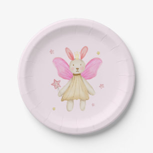 Prato De Papel Princesa Boneca Bunny Asas de Fada Aquarela