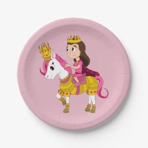 Prato De Papel Princesa bonita de desenhos animados