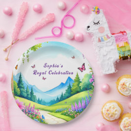 Prato De Papel Princesa Castle Festa de aniversário Plates