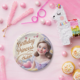 Prato De Papel Princesa Celebração Feliz Aniversário