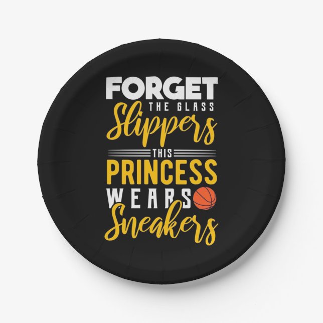 Prato De Papel Princesa de Basquete Veste tênis (Frente)