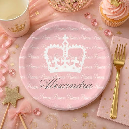 Prato De Papel Princesa Rosa e Branca