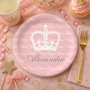 Prato De Papel Princesa Rosa e Branca