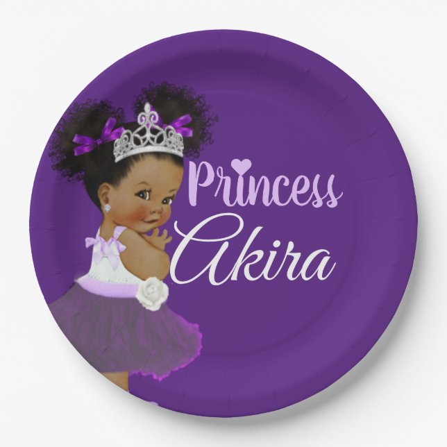 Prato De Papel Princesa Roxa Real Africana| Rico (Frente)