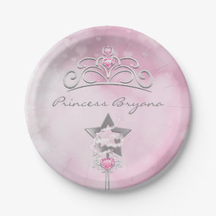 Prato De Papel Princesa Wand & Crown Silver - Prados do Partido R