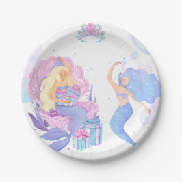 Prato De Papel Princess & Mermaid Birthday Invitation Card