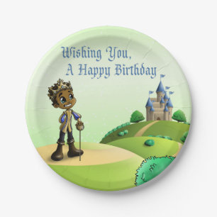 Prato De Papel Príncipe Americano Africano Birthday