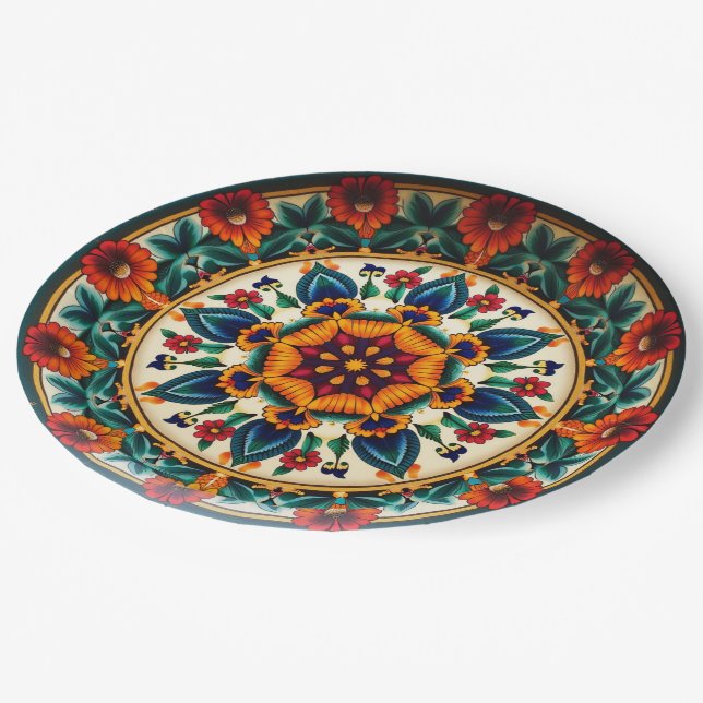 Prato De Papel Prism 💀 Petal Plate Doom Día de los Muertos (Inclinado)