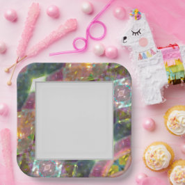 Prato De Papel Prisma De Cores