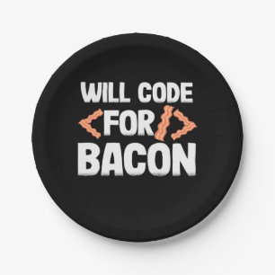 Prato De Papel Programador Codificará Para Bacon