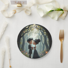 Prato De Papel Promessas ao Luar – Um Cute Momento de Casamento G
