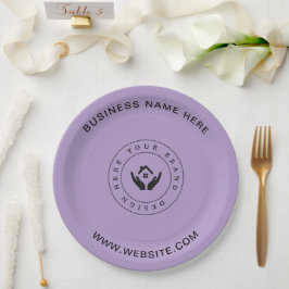 Prato De Papel Promocional de texto e logotipo personalizado mini