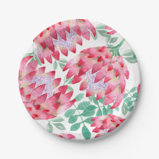 Prato De Papel Protea de Aquarela