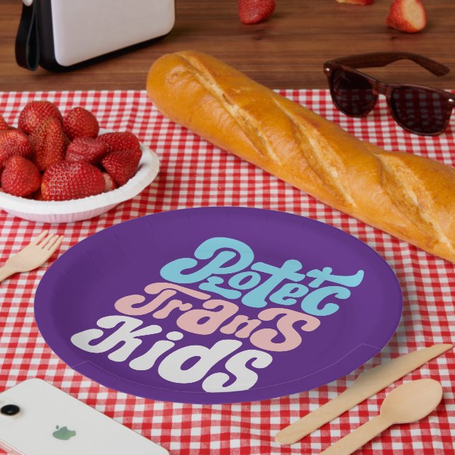 Prato De Papel Proteger placas de papel para crianças trans (Piquenique)