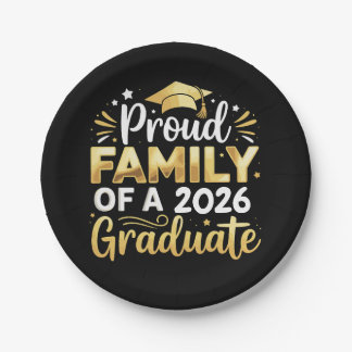 Prato De Papel Proud Family Of A 2026 Graduate 26 Gold Graduation