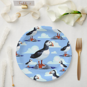 Prato De Papel Puffin Cute Atlantic Seabird