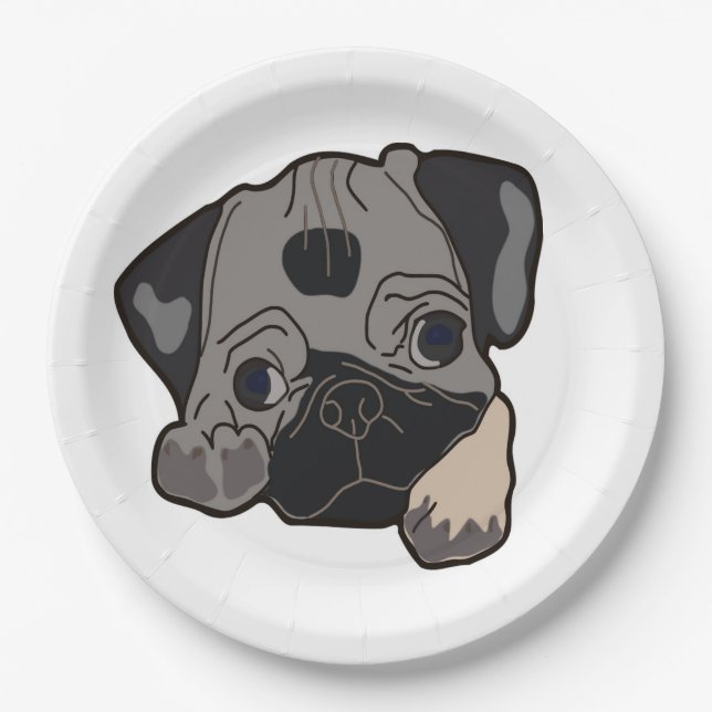 PRATO DE PAPEL PUG PUPPY (Frente)