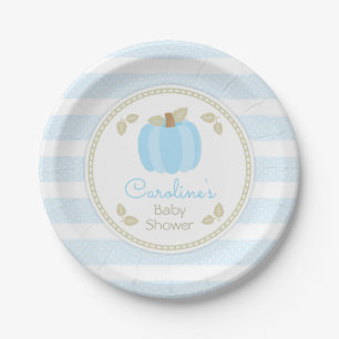 Prato De Papel Pumpkin Baby Boy Paper Placa