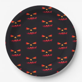 Prato De Papel Pumpkin Black & larange Halloween