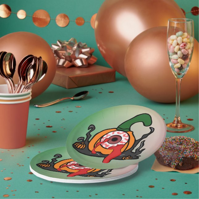 Prato De Papel Pumpkin de Spooky (Múltiplo)