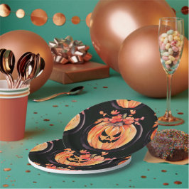 Prato De Papel Pumpkin Halloween Art