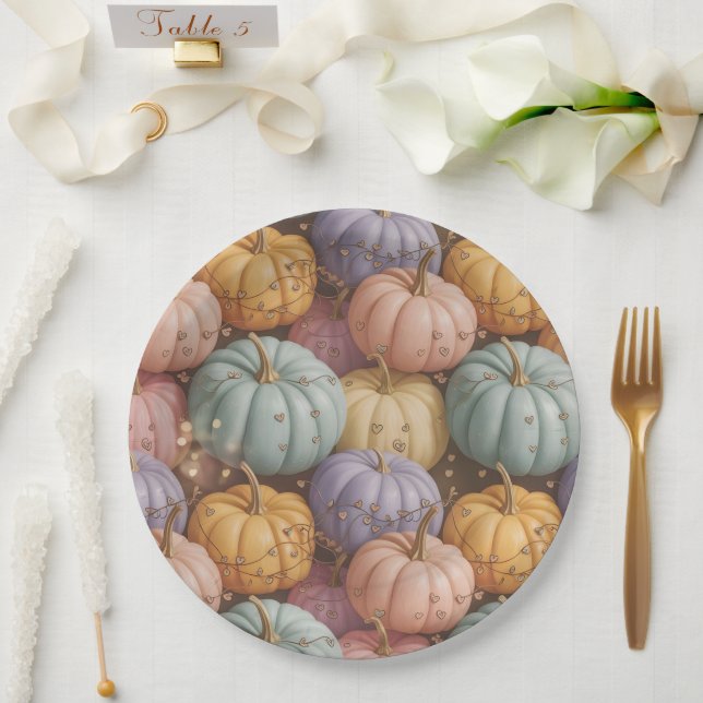 Prato De Papel Pumpkin multicoloridoThrow, Paper & Party (Casamento)