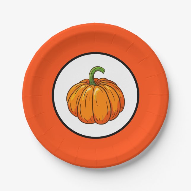 Prato De Papel Pumpkin Paper Plate (Frente)