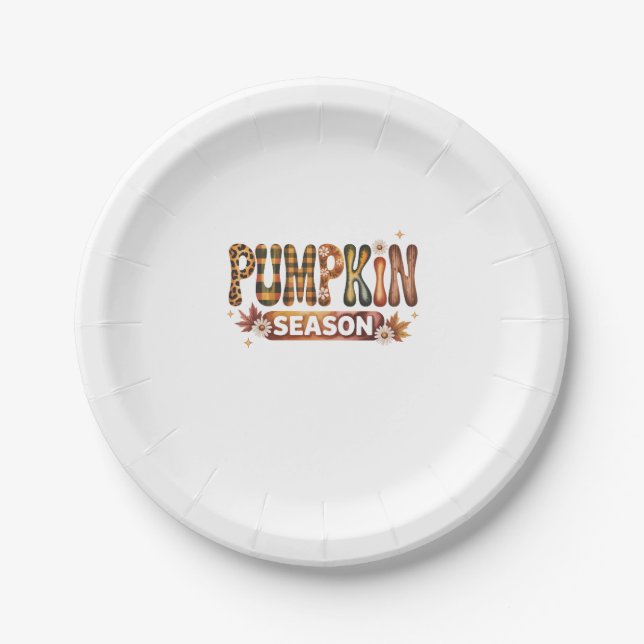 Prato De Papel Pumpkin Season Fall Boho (Frente)