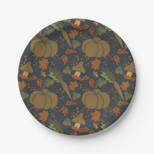 Prato De Papel Pumpkin sem pele e cenoura fundo escuro
